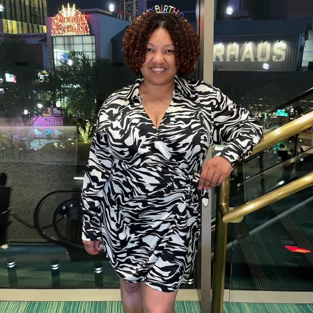 H&M Zebra Print Wrap Dress (Ivory & Black)
